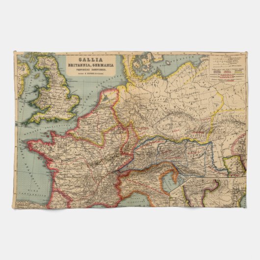 Gallia, Britannia, Germania Theedoek (Horizontaal)
