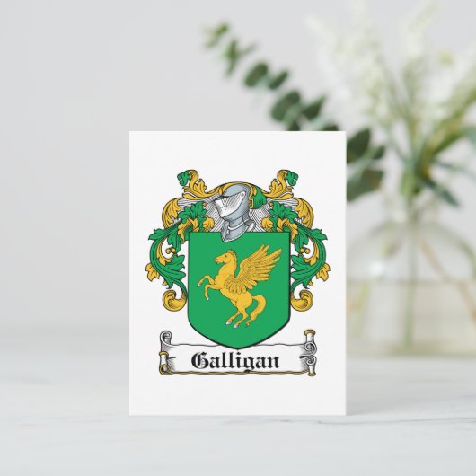 Galligan Family Crest Briefkaart (Staand voorkant)