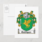 Galligan Family Crest Briefkaart (Voorkant / Achterkant)