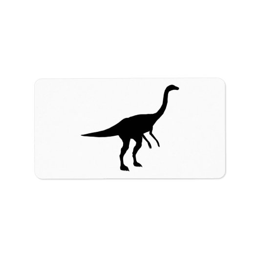 Gallimimus Dino Dinosaur Silhouette Etiket (Voorkant)
