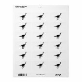 Gallimimus Dino Dinosaur Silhouette Etiket (Full Sheet)