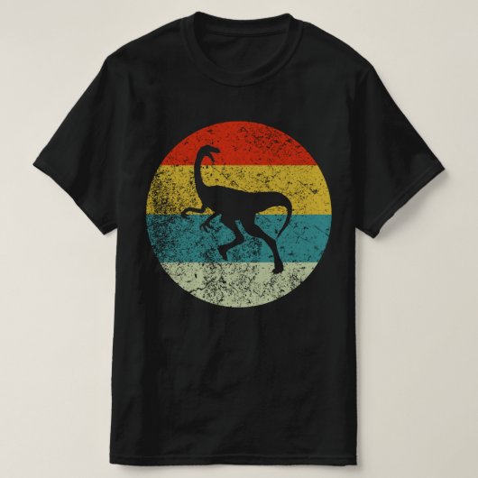 Gallimimus retro  silhouet jaren '70 t-shirt (Design voorkant)