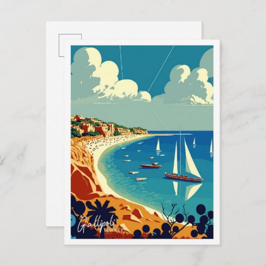 Gallipoli Turkije Reizen  illustratie Briefkaart (Voorkant / Achterkant)