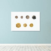 Gallische munten, c.750-0 BC Canvas Afdruk (Insitu (Houten vloer))