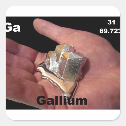 gallium vierkante sticker (Voorkant)
