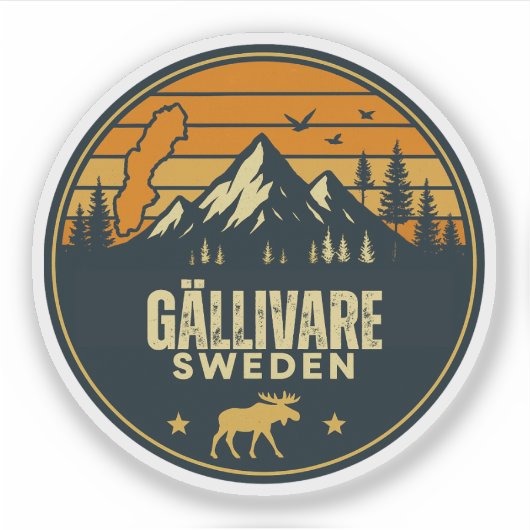 Gällivare, Zweden Sverige Sticker (Voorkant)