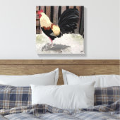 Gallo de Pelea/Gamecock Stretched Canvas Print (Insitu (Slaapkamer))