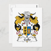 Gallo Family Crest Briefkaart (Voorkant / Achterkant)