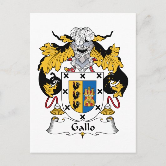 Gallo Family Crest Briefkaart (Voorkant)