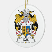 Gallo Family Crest Keramisch Ornament (Links)