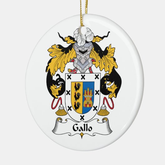 Gallo Family Crest Keramisch Ornament (Links)