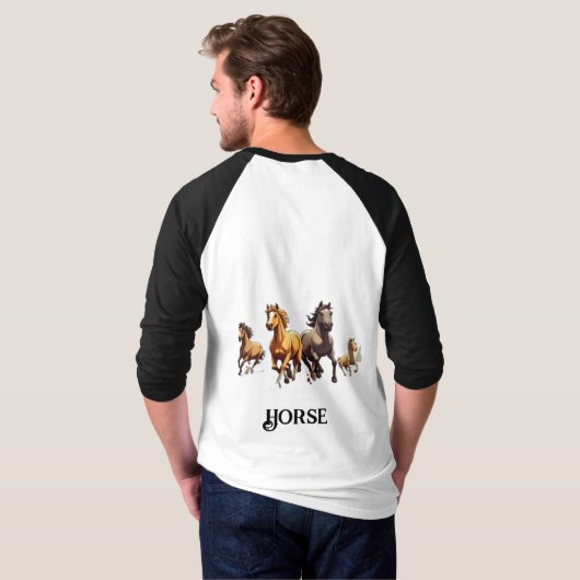 Gallop in harmonie: Whimsical Horse Herd T-Shirt C (Achterkant volledig)