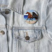 Gallop strand Arabian paard Ronde Button 5,7 Cm (In situ)