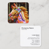 Gallopers 02 (Paarden voor vliegende paarden) Vierkante Visitekaartje (Voorkant / Achterkant)