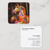 Gallopers (vliegende paarden) vierkante visitekaartje (Voorkant / Achterkant)