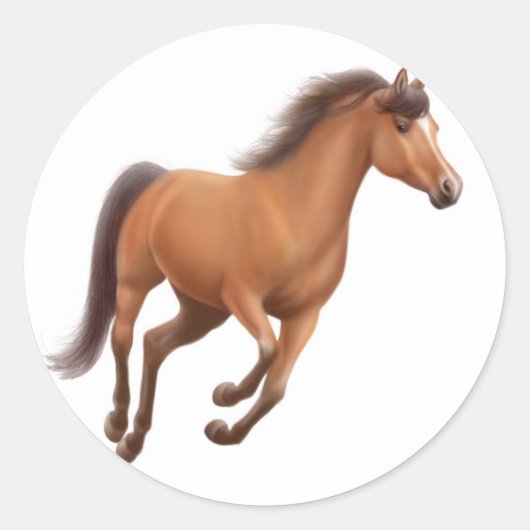 Galloping Bay Gelding Sticker (Voorkant)
