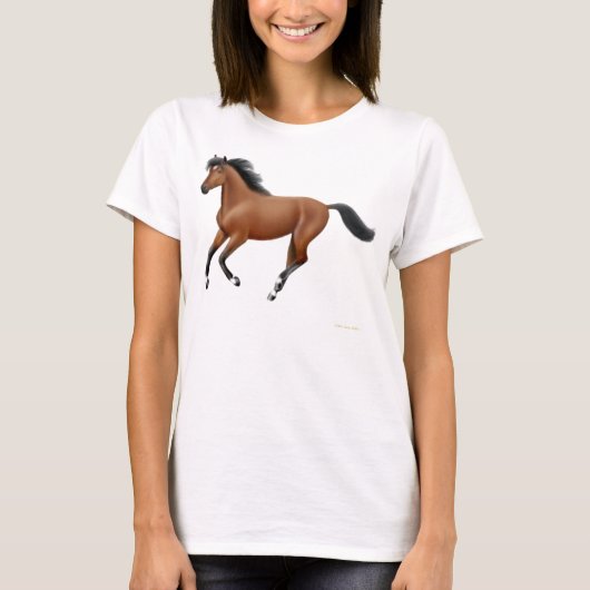 Galloping Bay Horse Dames Babydoll Shirt (Voorkant)