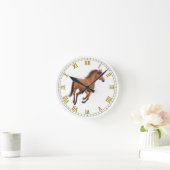 Galloping Bay Horse Wall Clock Ronde Klok (Huis)