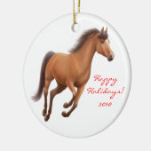 Galloping Bay Thoroughbred Horse Ornament (Links)