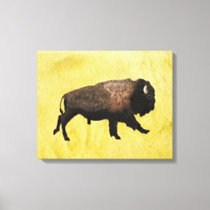 Galloping Bison Canvas Afdruk