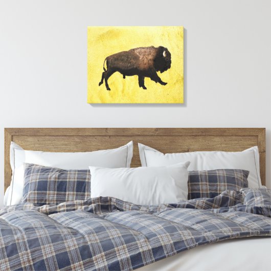 Galloping Bison Canvas Afdruk (Insitu (Slaapkamer))