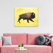 Galloping Bison Canvas Afdruk (Insitu (Woonkamer))