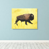 Galloping Bison Canvas Afdruk (Insitu (Houten vloer))