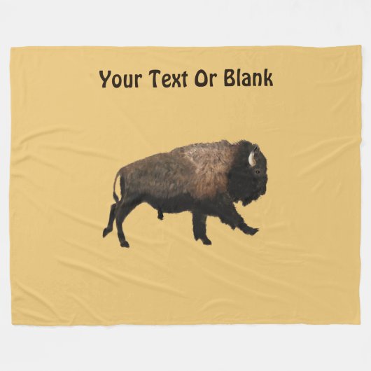 Galloping Bison Fleece Deken (Voorkant (Horizontaal))