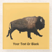 Galloping Bison Glazen Onderzetter (Voorkant)