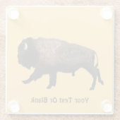 Galloping Bison Glazen Onderzetter (Achterkant)