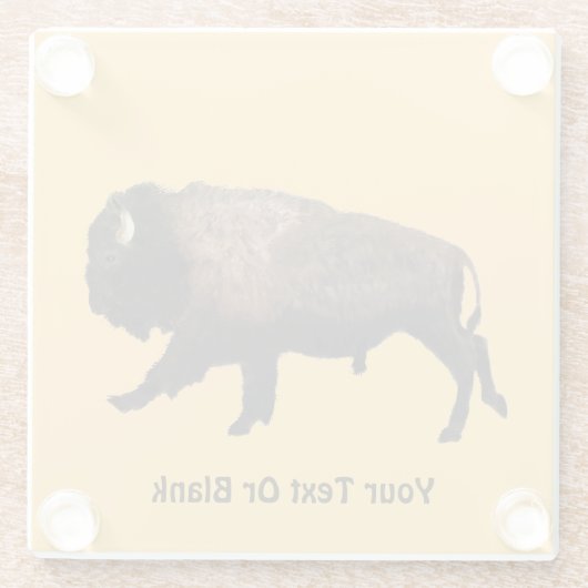 Galloping Bison Glazen Onderzetter (Achterkant)