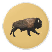 Galloping Bison Keramische Knop (Voorkant)