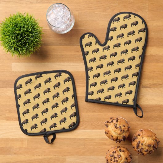 Galloping Bison Ovenwant & Pannenlap Set (Top down)