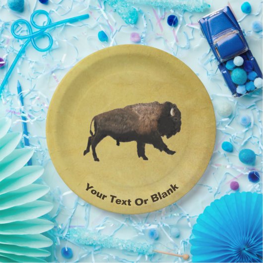 Galloping Bison Papieren Bordje (Feest)