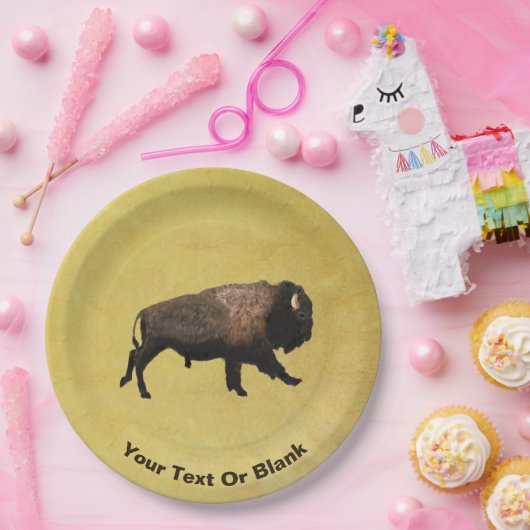Galloping Bison Papieren Bordje (Feest)