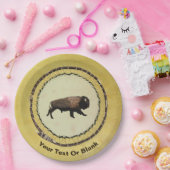 Galloping Bison Papieren Bordje (Feest)