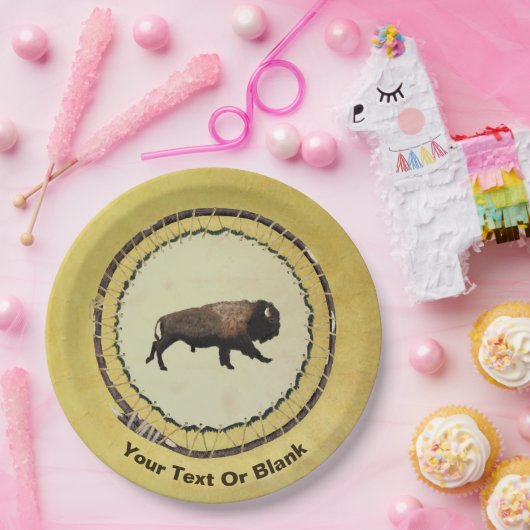 Galloping Bison Papieren Bordje (Feest)