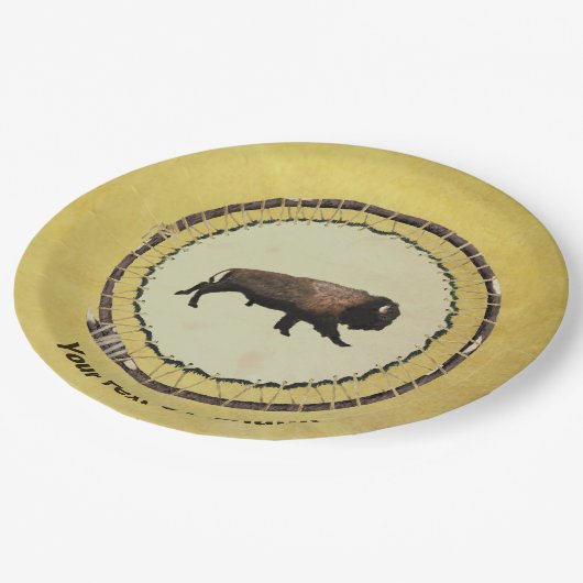 Galloping Bison Papieren Bordje (Gekanteld)