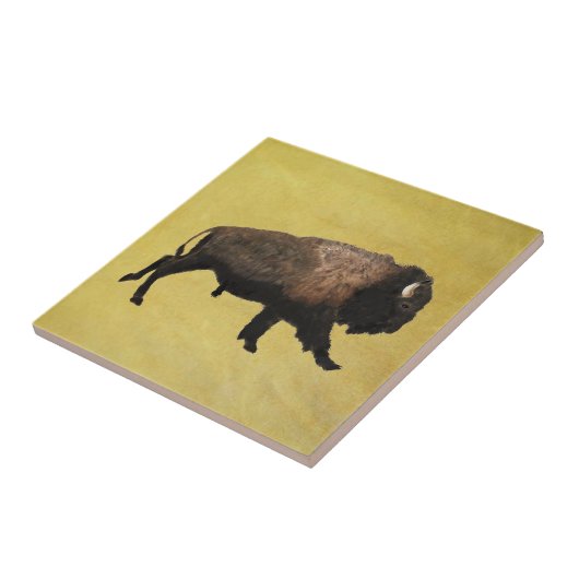 Galloping Bison Tegeltje (Zijkant)