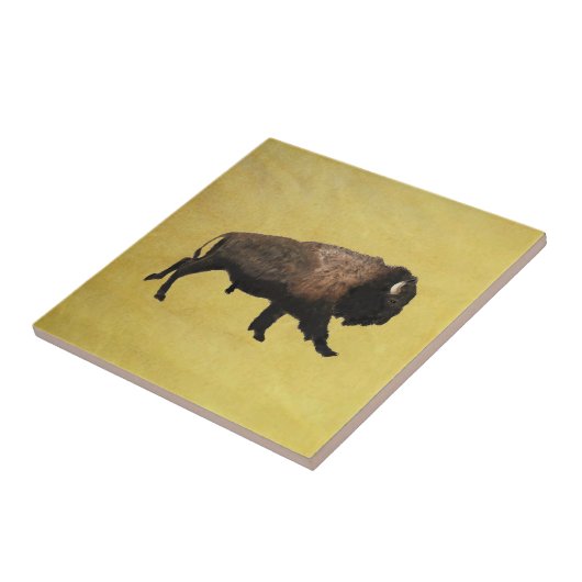 Galloping Bison Tegeltje (Zijkant)