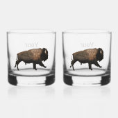 Galloping Bison Whisky Glas (Voorkant)