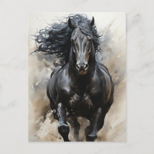 Galloping Black Horse Briefkaart