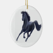 Galloping Black Thoroughbred Horse Ornament (Rechts)