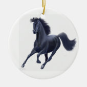 Galloping Black Thoroughbred Horse Ornament (Voorkant)
