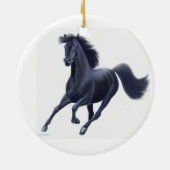 Galloping Black Thoroughbred Horse Ornament (Achterkant)