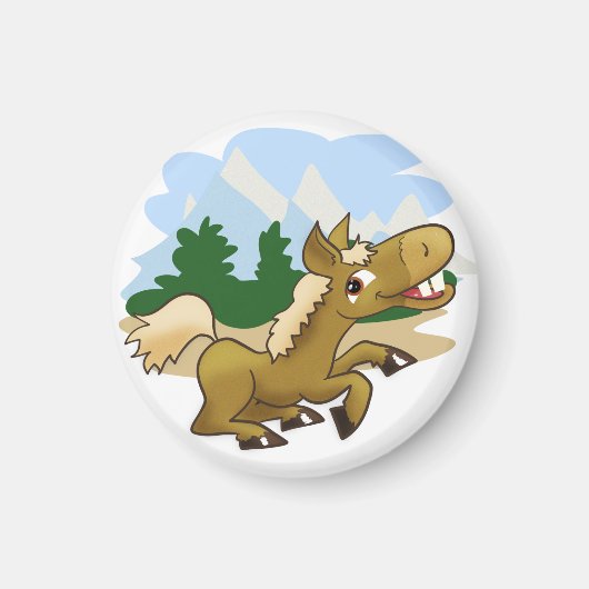 Galloping Cartoon Horse Magneet (Voorkant)