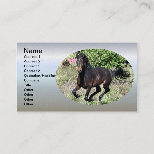 Galloping Chestnut Horse Visitekaartje (Voorkant)
