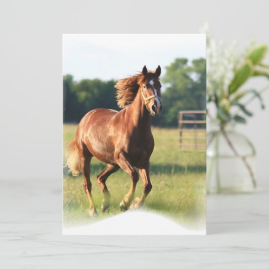 Galloping Chestnut Invitation Kaart (Staand voorkant)