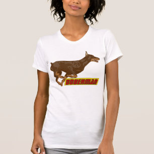 Galloping Doberman-red T-shirt