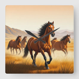 Galloping door de tijd: paard-geïnspireerde klokke vierkante klok